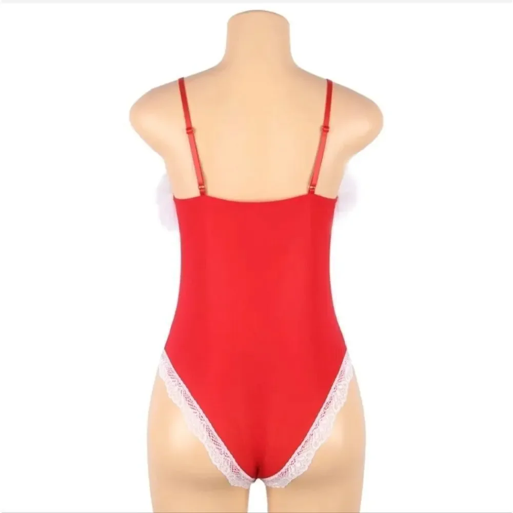 Women's Christmas Lingerie Outfit Fancy Bodysuit Underwear Babydoll Nightwear US